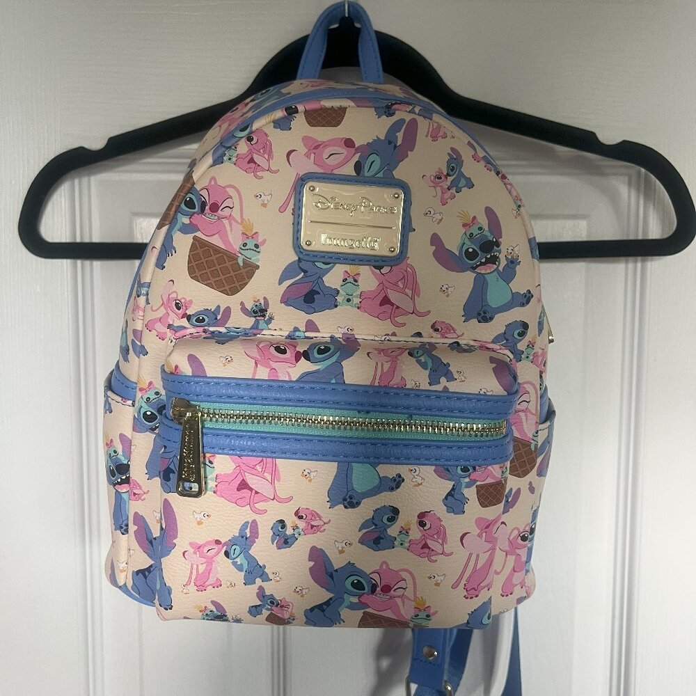 Walt Disney World Parks Stitch and Angel Loungefly Mini Backpack - NWT